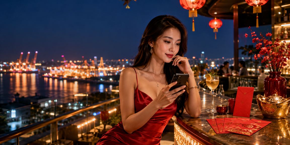 Không khí lễ hội Tết tại Vũng Tàu với phong bao đỏ và đèn lồng rực rỡ